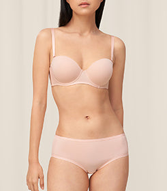 Natural Edelweiss Wired Padded Bra in Pebble Grey