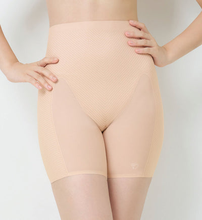 Body Make Up Illusion Curve Middle Length Panty - NUDE BEIGE