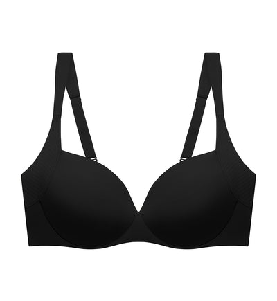 Body Make Up Illusion Curve Wired Half Cup Padded Bra - BLACK