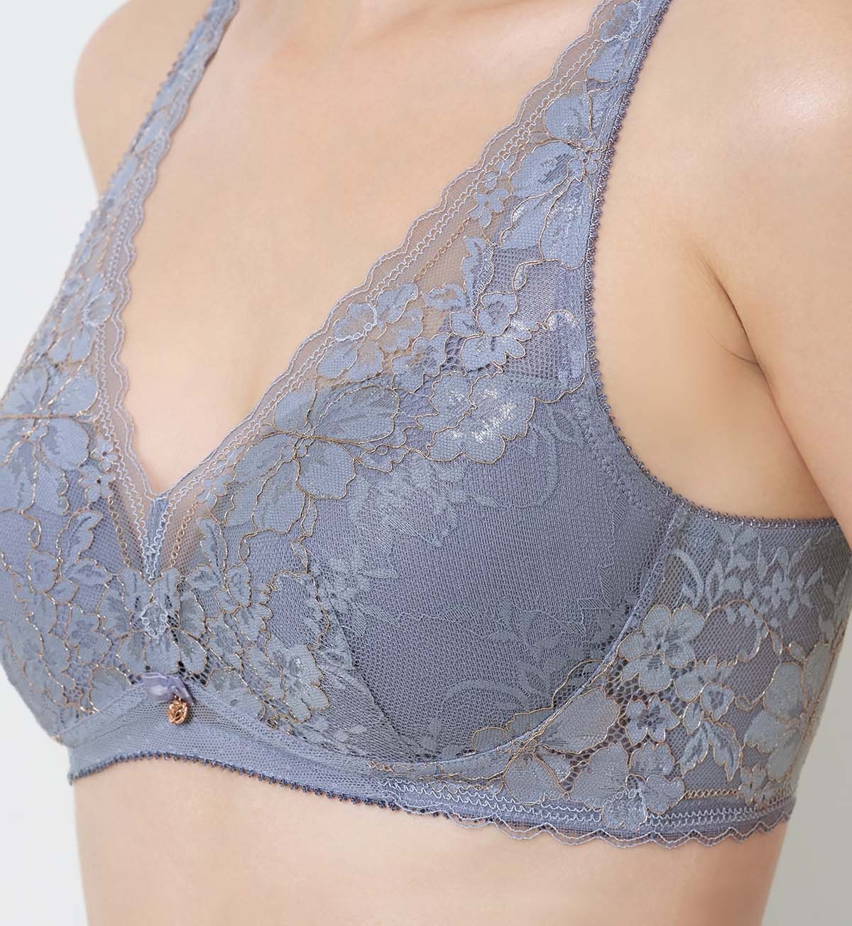 Florale Lunisolace Non-Wired Padded Bra in Morandi Grey | Triumph