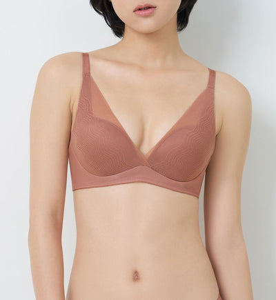 Smooth Sensation Magic Push Up Deep V Bra - TOASTED ALMOND