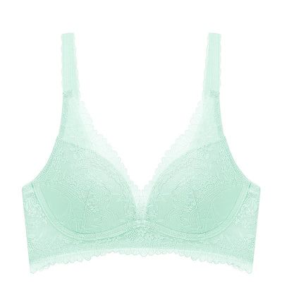 Tri-Air Lite Delight Non-Wired Push Up Deep V Bra - PASTEL TURQUOISE